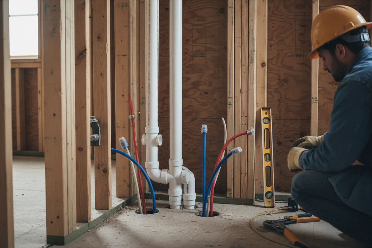 Drain and supply rough-in during Garbage Disposal Repair in Arp